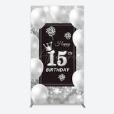 Aperturee - Aperturee Bokeh Sweet 15th Birthday Balloons Rectangle Backdrop